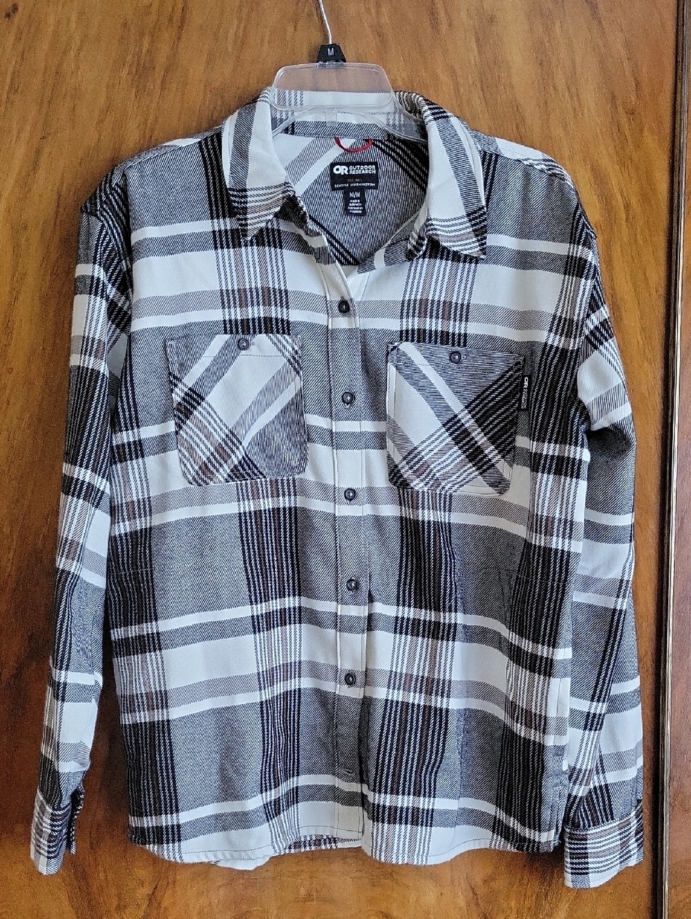 Outdoor Research Black and White Plaid Button-Down Shirt